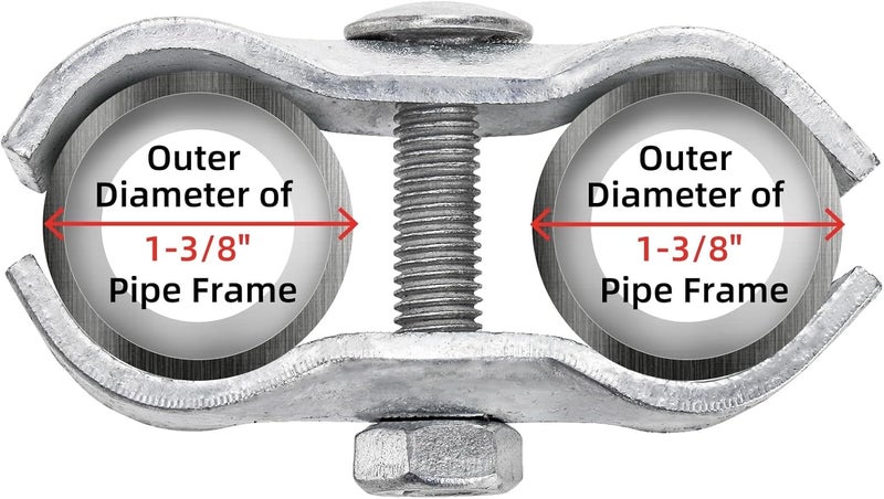 WRINGKIT 10 Pack Dog Kennel Clamps, 1-3/8" Chain Link Fence Panel Clamps, Galvanized Pipe Panel Frames, Chain Link Fence Hardware for Temporary Dog Kennels, Chicken Coops, Metal Cage - Image 4